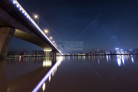长沙湘府路大桥夜景摄影图高清摄影大图-千库网