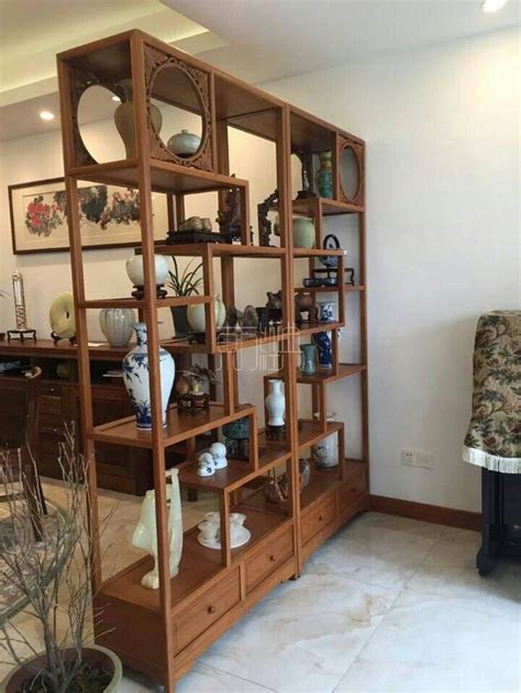 博古架新中式书柜现代简约展示柜多宝阁古董架子实木茶柜架置物架-阿里巴巴