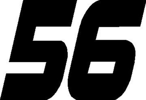 56 RACE NUMBER BOLTED FONT DECAL / STICKER