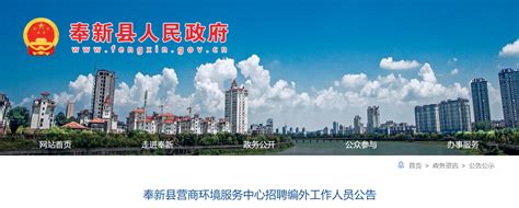 2022江西省宜春市奉新县营商环境服务中心招聘公告