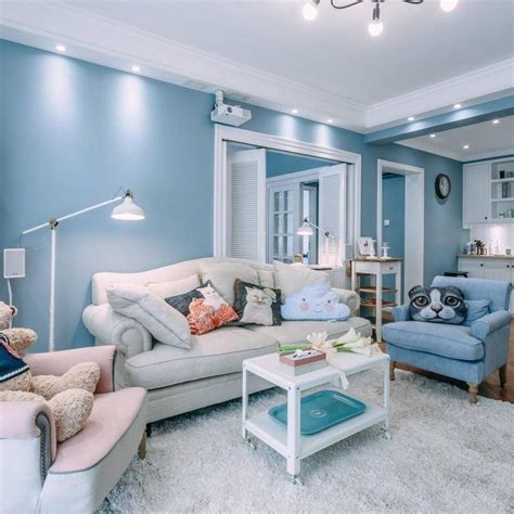 30款蓝色系客厅装修效果图 每一款都适合我家 - 设计潮流 - 装一网
