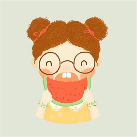 女生头像温柔吃西瓜