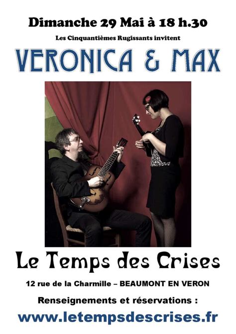 Concert VERONICA & MAX Dimanche 29 Mai. | Le Temps des Crises