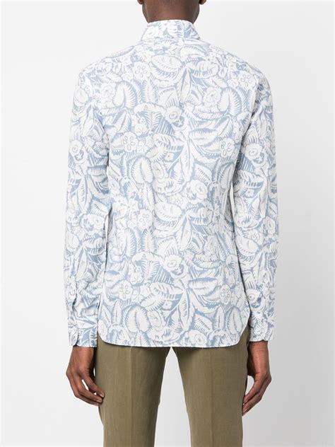 Barba floral-print linen-blend Shirt - Farfetch