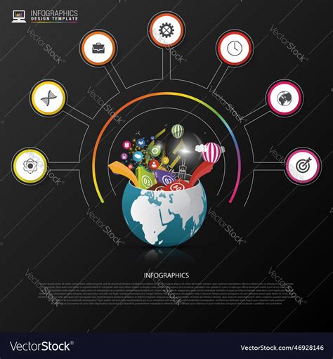 Infographic design template creative world Vector Image