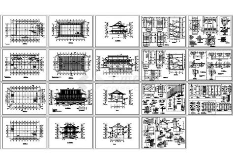 佛光寺大殿立面图剖面图斗拱局部放大图_古建详图、图块_土木在线