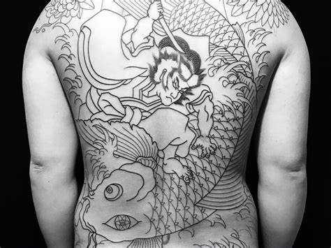 日式老传统满背，独版云龙九郎，_纹身吧社区 - 纹身大咖