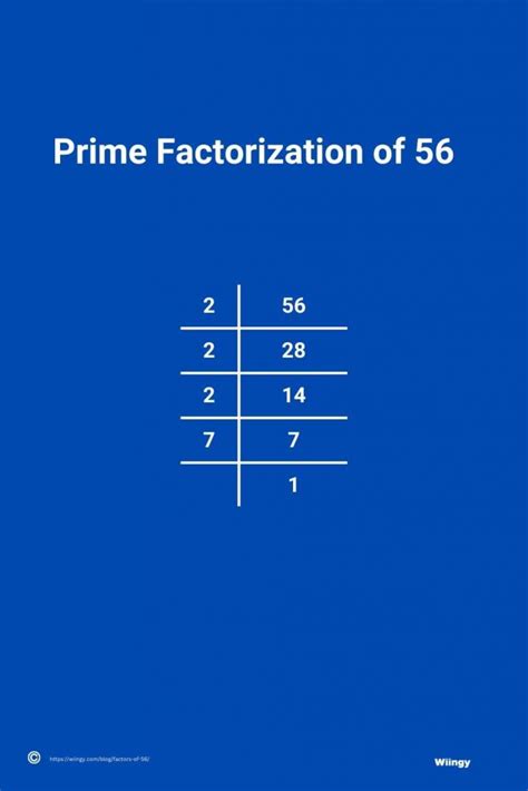 Factors of 56 | Prime Factorization of 56 | Factor Tree of 56 - Wiingy