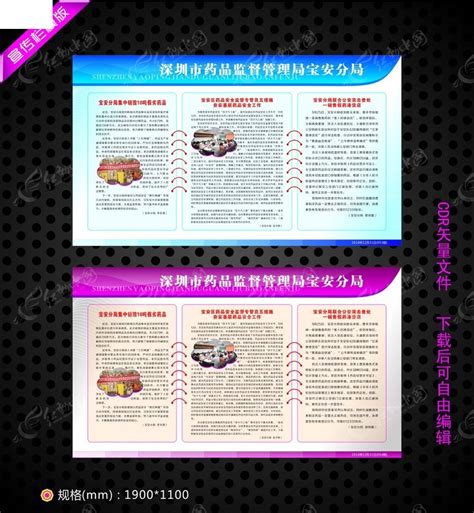 深圳市药品监督管理局宝安分局宣传展板CDR模板素材免费下载_红动中国