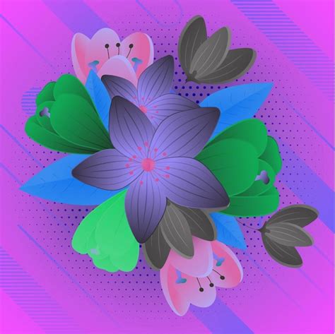 Flores de estilo de papel degradado colorido vector libre | Vector Premium