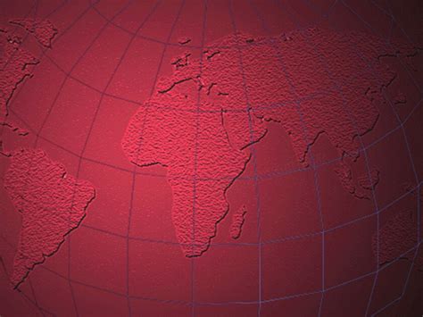 红色世界地图PPT模板_PPT牛模板网