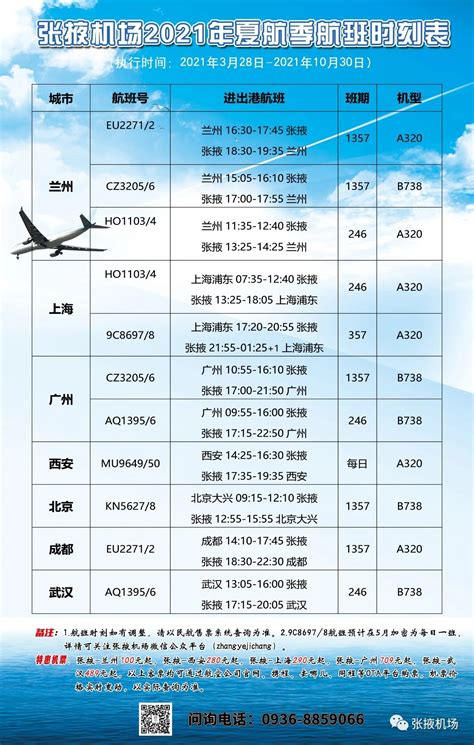 2021夏航季张掖甘州机场航班时刻表-全网搜索
