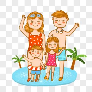 夏季游泳儿童插画元素素材下载-正版素材401406861-摄图网