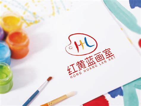 红黄蓝画室logo设计-设计案例_彩虹设计网