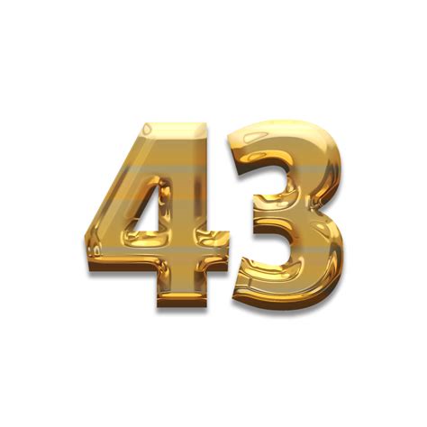 Number 43 gold luxury 22947702 PNG