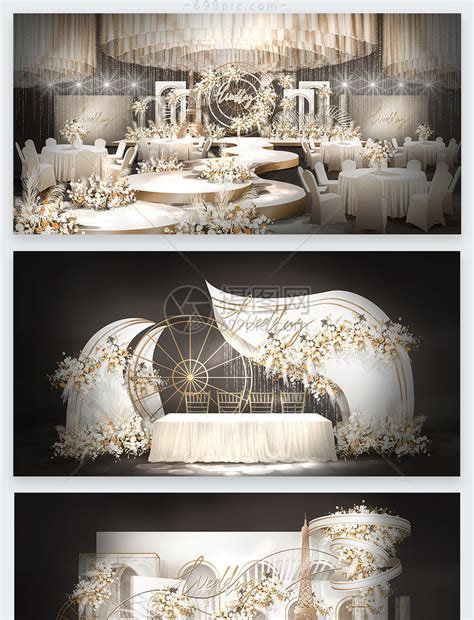 高端白金色婚礼效果图模板素材-正版图片401728169-摄图网