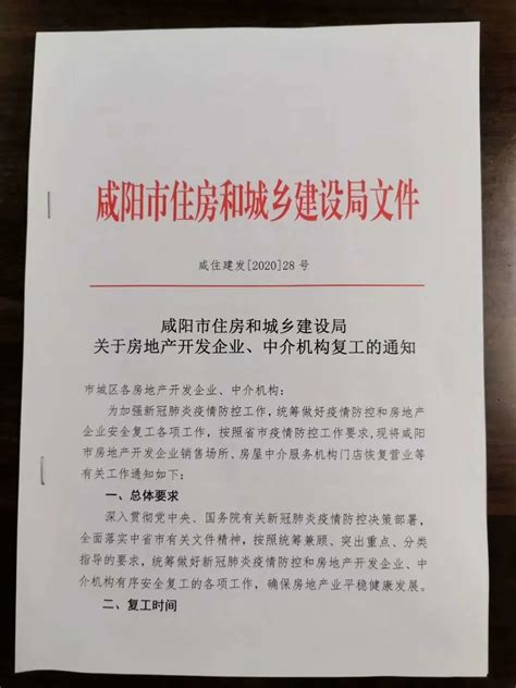 咸阳市各房地产营销中心将于2020年3月2日起复工-西安365淘房