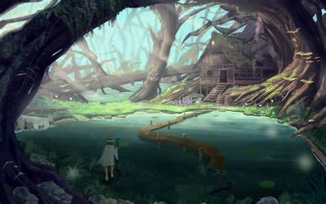 森の奥の魔女の家|ソウムラ的pixiv奇幻风景插画图片 | BoBoPic