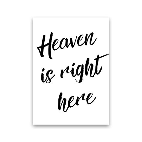 Heaven Is Right Here Framed Typography Wall Art Print