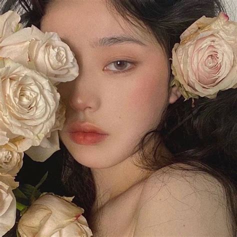 女生头像温柔落日带花