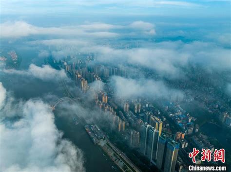 广西梧州：青山高楼云雾缭绕 宛若 “天空之城”