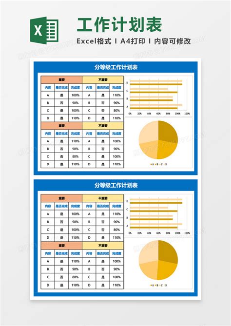 分等级工作计划表Excel模板下载_熊猫办公