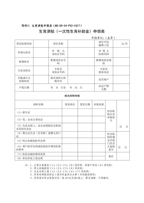 中国水利水电第八工程局有限公司 通知公告 生育津贴（一次性生育补助金）申请表