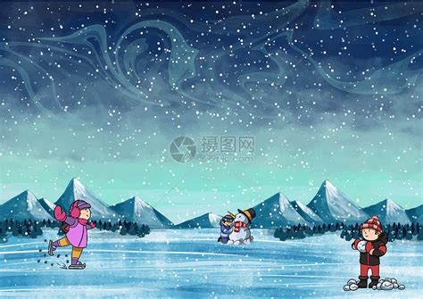 放学路上玩雪的孩子插画图片下载-正版图片400087023-摄图网