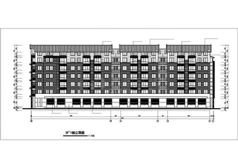 5100平米七层混合结构住宅楼平立剖面设计CAD图纸（和阁楼/底层商用）_居住建筑_土木在线