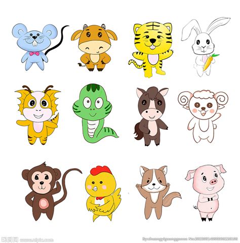 十二生肖 动物卡通 设计图__其他_动漫动画_设计图库_昵图网nipic.com