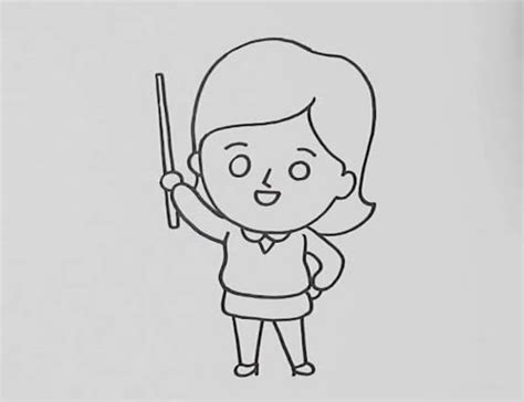 手绘上课的女老师画法步骤教程-黄鹤楼动漫动画片设计制作公司