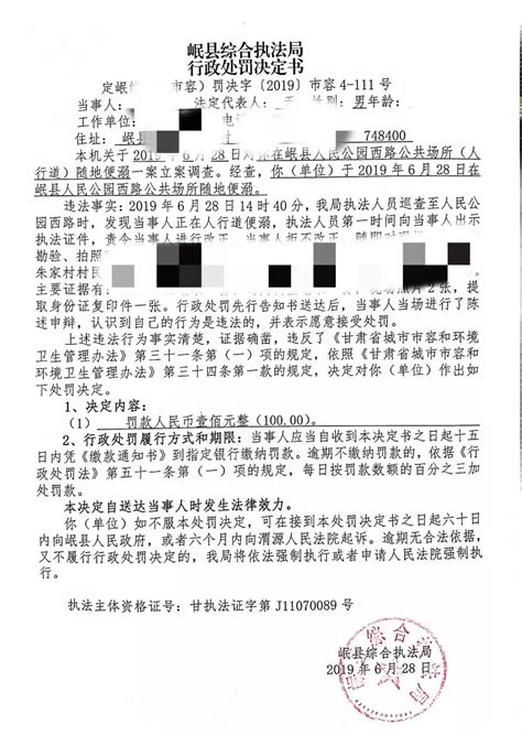 岷县综合执法局开出了首张“随地便溺”罚单，大家以后要注意了！__凤凰网