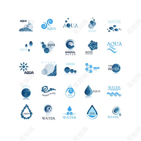 water标签标志图标纯净水PNG图片素材下载_标志PNG_熊猫办公
