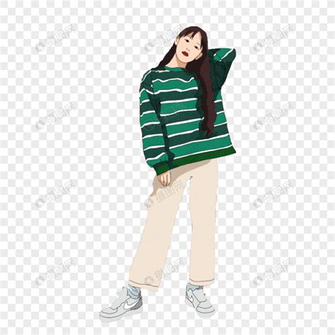 跪姿拍照甜美女生头像