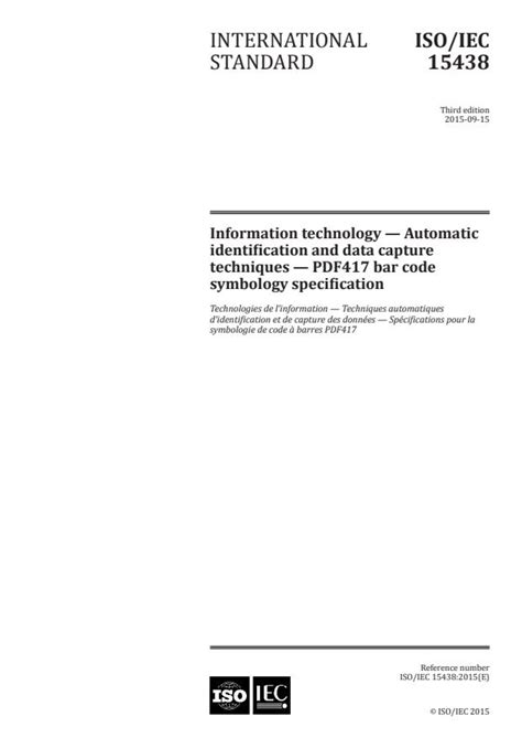 ISO/IEC 15438:2015 - Information technology — Automatic identification ...