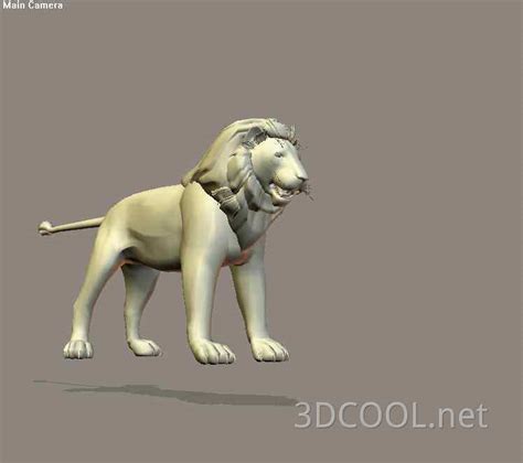 C4D模型古代石头建筑雕塑雕像动物石狮子高精度精细三维素材