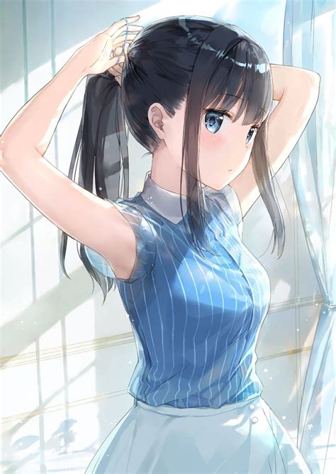 在床上的动漫少女手机壁纸