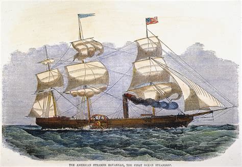 Steamship./Nthe American Steamer "Savannah," The First Ship To Cross ...