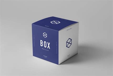 立方体盒子模型/产品包装盒模型样机效果图Box Mockup 3 - 设计口袋