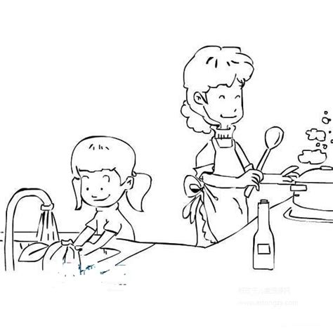 儿童帮妈妈洗头插画插画原画1024*4575图片素材免费下载-编号1284990-潮点视频