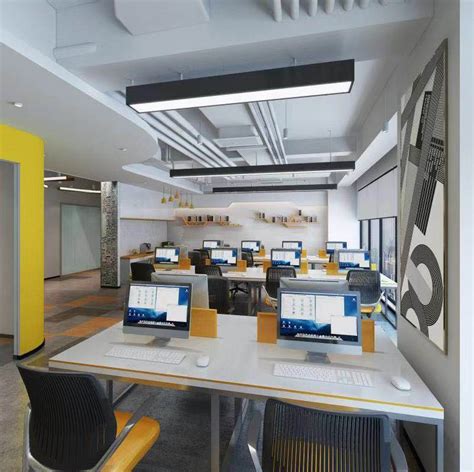 1286平方大型办公室装修设计案例效果图_岚禾办公空间设计