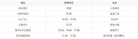 上海海昌海洋公园表演时间表2024_旅泊网