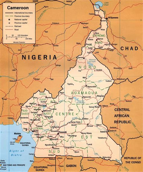 喀麦隆英文地图 - 喀麦隆地图 - 地理教师网