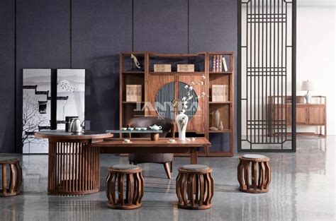 织然新中式双人贵妃椅实木沙发白蜡木现代简约雕花客厅沙发组合套装禅意家具-美间设计
