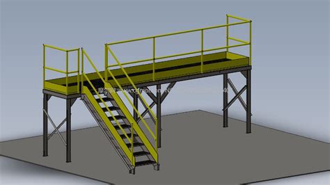 工厂生产线加高平台,维修平台Solidworks设计图纸模型_机械工具模型下载-摩尔网CGMOL