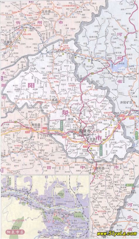阳泉市旅游交通地图