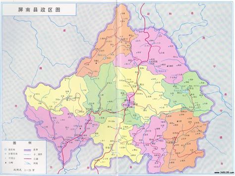 屏南县行政区划图 - 中国旅游资讯网365135.COM