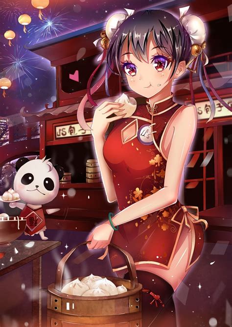 旗袍二次元女图片