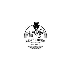 Beer hop logo label badge for bar festival Vector Image