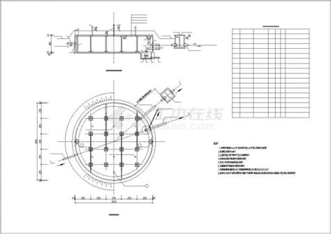 1000t圆形蓄水池CAD建筑施工方案图纸_土木在线